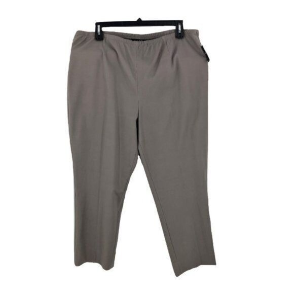 ZOZO Cropped Pants 20W Pull On Elastic Waist Brownstone New - Picture 1 of 2